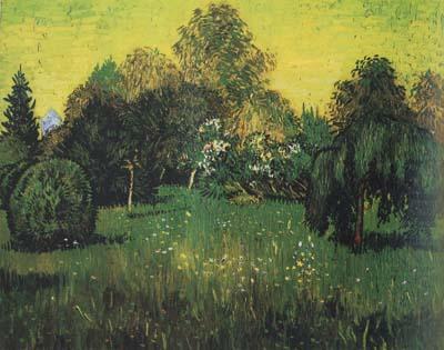 Vincent Van Gogh Public Park with Weeping Willow :The Poet's Garden i (nn04) oil painting picture